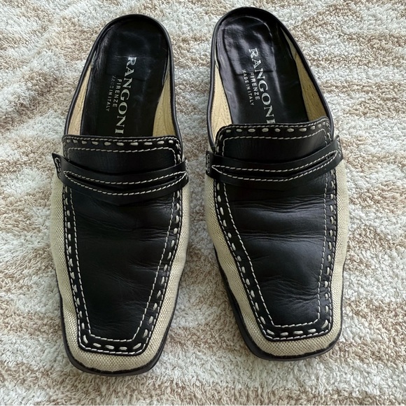 Rangoni Firenze Black and cream Loafers Made in Italy - Picture 4 of 5